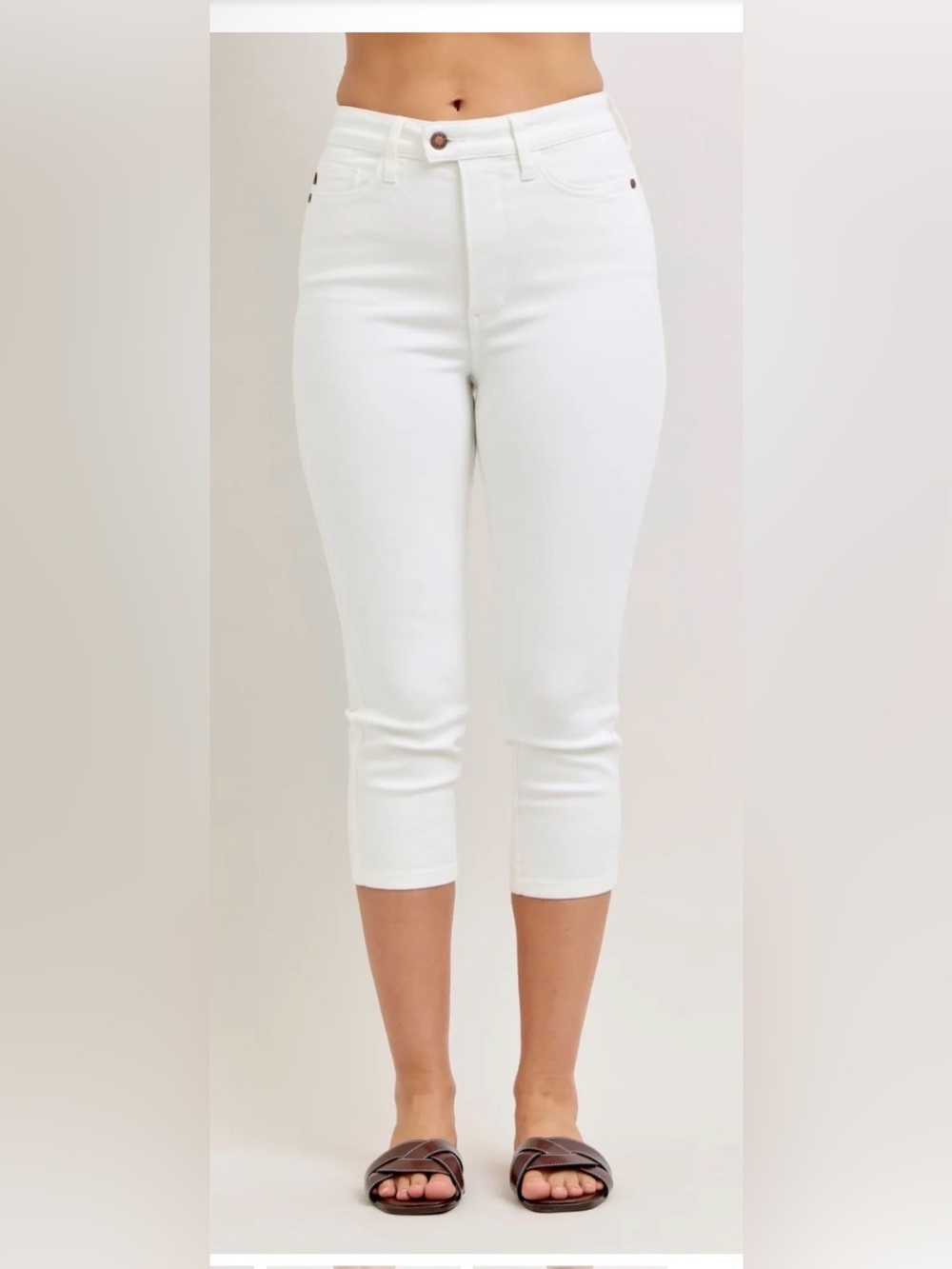 Judy Blue White Capri Jeans High Rise JB78107 Size 5/27 NEW